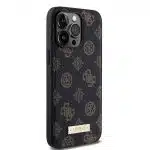 Apple iPhone 14 Pro Max Kılıf Guess Magsafe Şarj Özellikli PU Deri Desenli Metal Plaka - Görsel 4